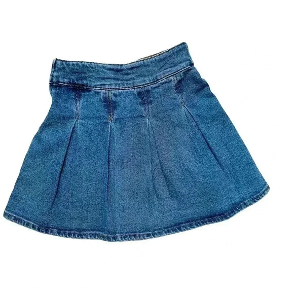 GB Little Girls 6X Denim Side Zip Tennis Skirt - Picture 3 of 4